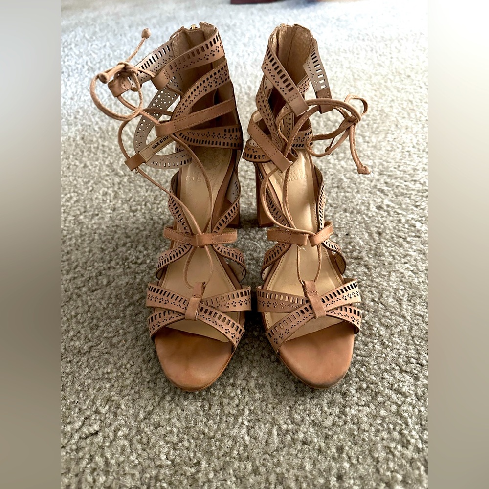 Nude Vince Camuto Lace up heals